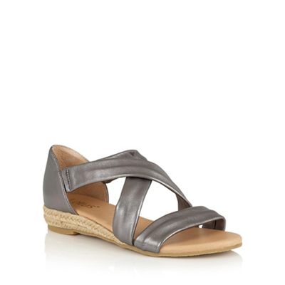 Lotus Pewter leather 'Arielle' strappy sandals